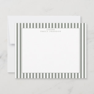 Olive Striped Note Card