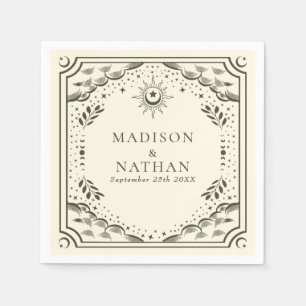 Olive Tarot Card Gothic Wedding Napkin
