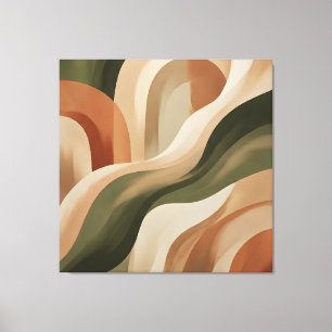 Olive Terracotta Abstract Gallery Canvas Print