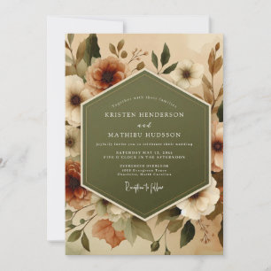 Olive Terracotta Autumnal Wedding Invitation