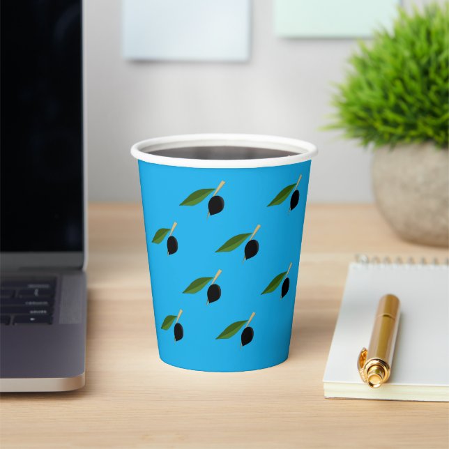 Olive-themed paper cup (Insitu)