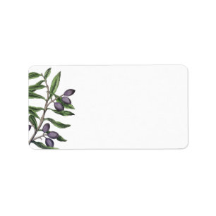 Olive Tree Branch   Green Purple Label