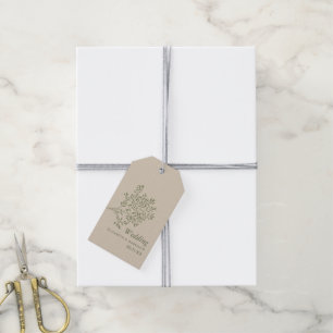 Olive Tree Branch, Rustic & Minimalistic Wedding Gift Tags