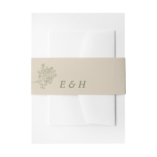 Olive Tree Branch, Rustic & Minimalistic Wedding Invitation Belly Band