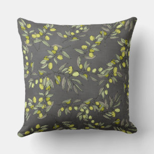 Olive Tree Branches Pattern Cushion