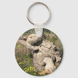 Olive Tree in Yoga Position  Key Ring