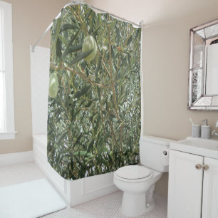 Olive Tree Leaves Shower Curtain
