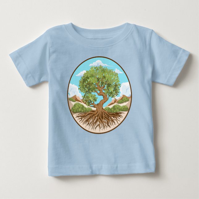 Olive tree Peace symbol in a free Palestine Land Baby T-Shirt (Front)