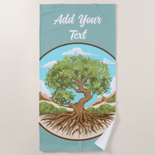 Olive tree Peace symbol in a free Palestine Land Beach Towel