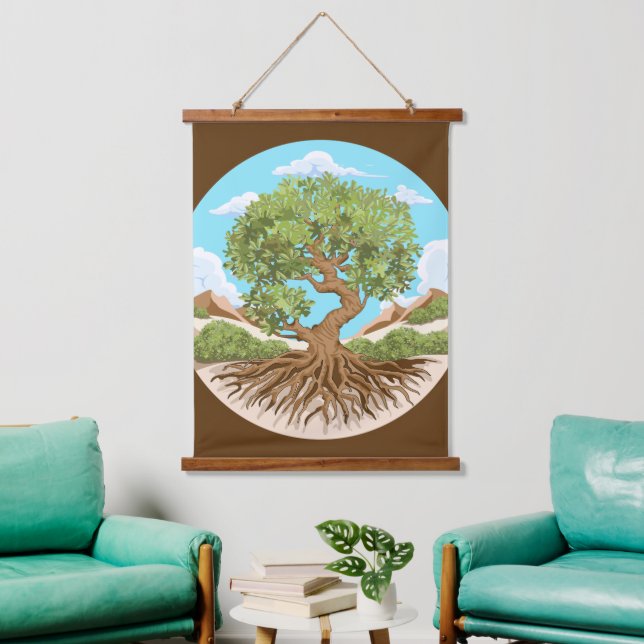 Olive tree Peace symbol in a free Palestine Land Hanging Tapestry (Living Room)