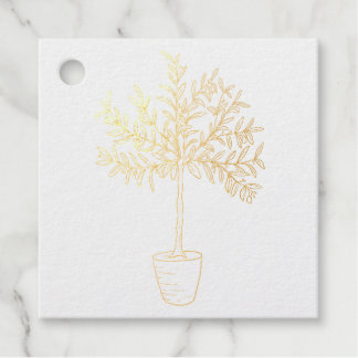 Olive tree rubber stamp favour tags