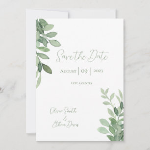 Olive Tree Watercolor Wedding Save The Date