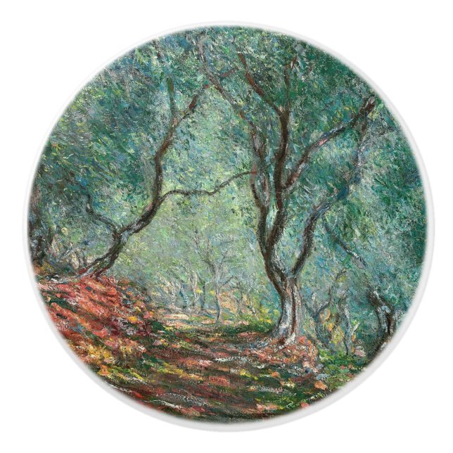 Olive Tree Wood in the Moreno Gardens (by Monet) Ceramic Knob (Front)