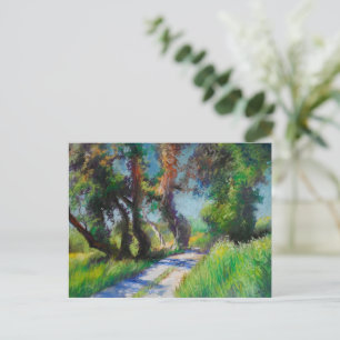 Olive Trees by the Sea – Mediterranean Pastel Postcard