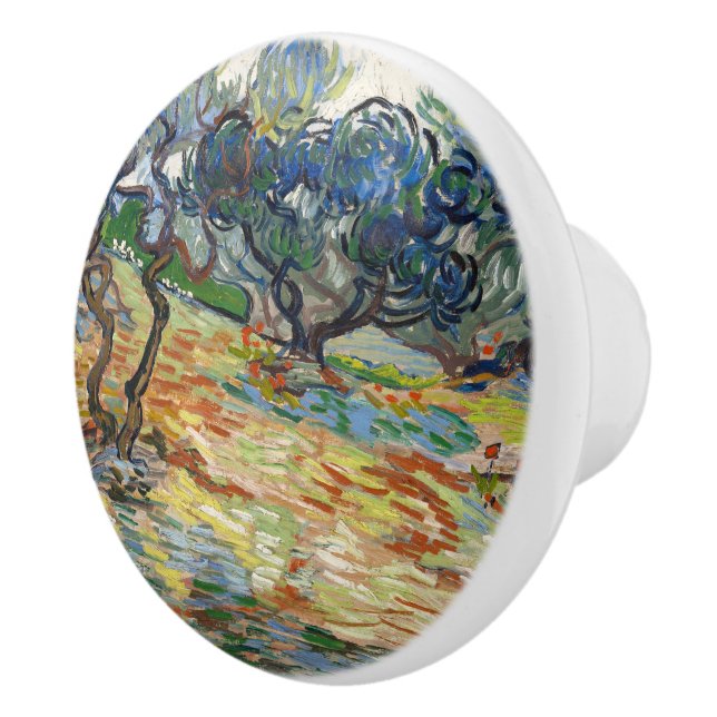 Olive Trees by Vincent Van Gogh   Ceramic Knob (Right)