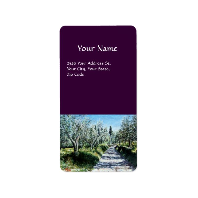 OLIVE TREES IN RIMAGGIO black green white blue Label (Front)