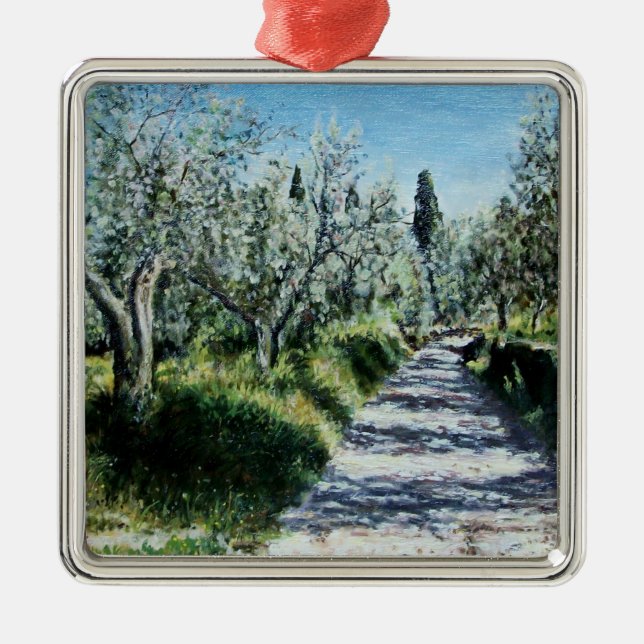 OLIVE TREES IN RIMAGGIO METAL TREE DECORATION (Front)