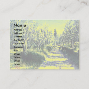 OLIVE TREES IN RIMAGGIO  /Tuscany Landscape,Yellow Business Card