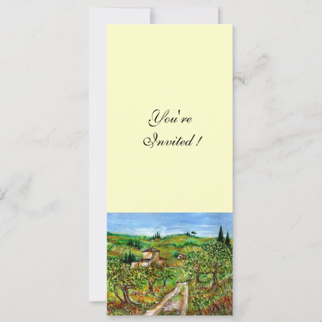 OLIVE TREES IN TUSCANY, green white Invitation (Front)