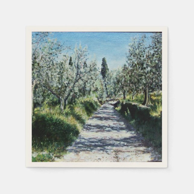 OLIVE TREES IN TUSCANY NAPKIN (Front)
