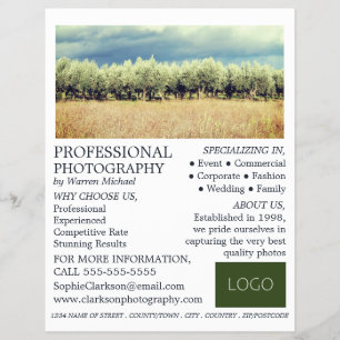 Olive Trees, Photography, Photographer Hire Flyer