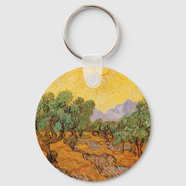 Olive Trees, Vincent Van Gogh Key Ring (Front)