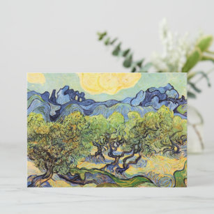 Olive Trees with Alpilles by Vincent van Gogh Invitation