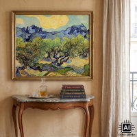 Olive Trees with Alpilles by Vincent van Gogh