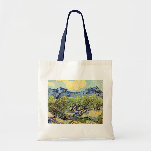 Olive Trees with Alpilles by Vincent van Gogh Tote Bag (Front)