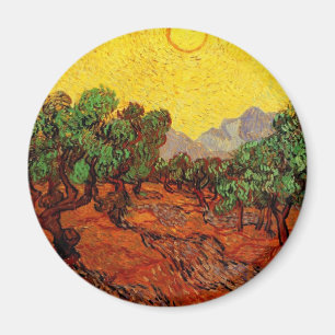 Olive Trees with Yellow Sky and Sun Van Gogh Magnet