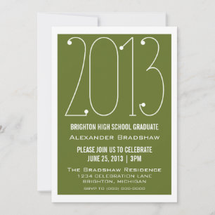 Olive Trendy 2013 Graduation Invitation