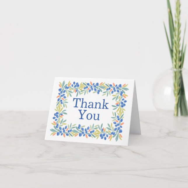 Olive Vines Coastal Thank You Card (Front)