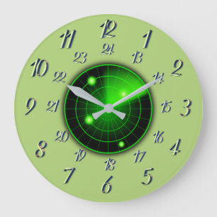 Olive w/ Grey  Radar MilitaryTime Large Clock