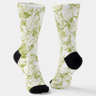 olive-white abstract fashionable modern pattern socks