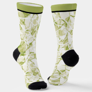 olive-white abstract fashionable modern pattern socks