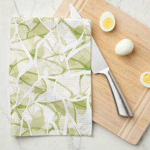olive-white abstract fashionable modern pattern    tea towel