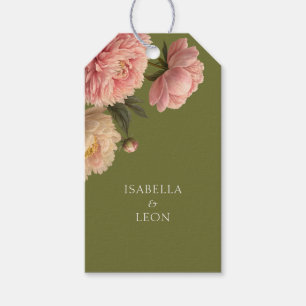 Olive & White   Chic Rose Wedding Wedding Gift Tags