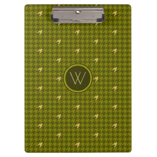 Olive with Gold Accent Houndstooth Clipboard