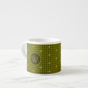 Olive with Gold Accent Houndstooth Speciality Mug