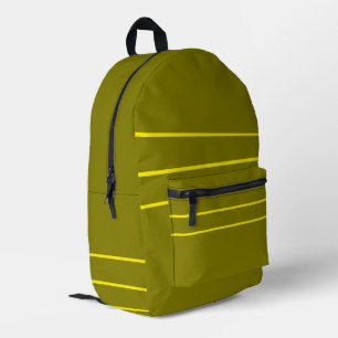 Olive With Yellow Printed Backpack