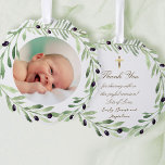 olive wreath Baptism thank you<br><div class="desc">Baptism thank you paper ornament</div>