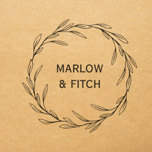 Olive Wreath Custom Business or Marketing Branded Self-inking Stamp