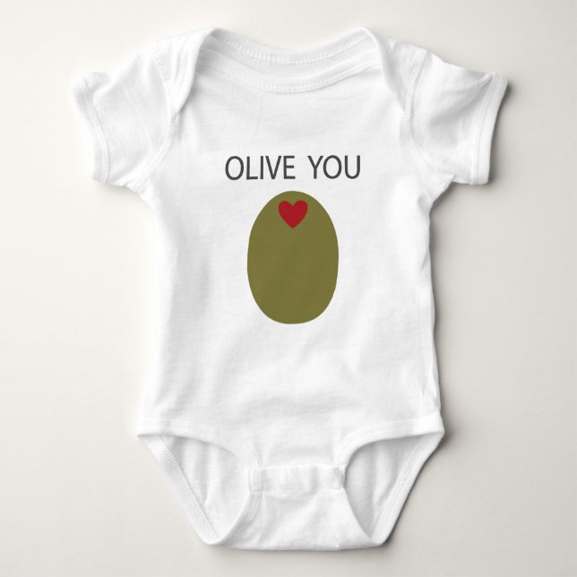 Olive You Baby Bodysuit (Front)