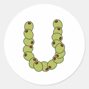 Olive You "I Love You" Classic Round Sticker