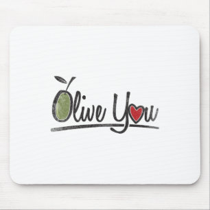 Olive You - Love Pun Mouse Pad