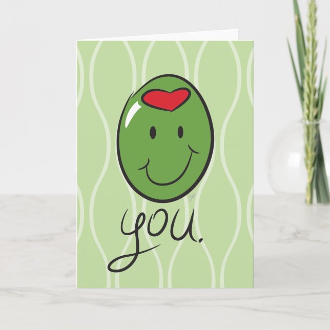 Olive You Pillow Holiday Card (Front)