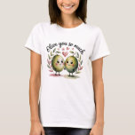 Olive You So Much Cute Couple Pun Valentine T-Shirt<br><div class="desc">Celebrate your "perfect match" with this adorable "Olive You So Much" illustration! Featuring two sweet, hand-holding olives with charming rosy cheeks and twinkling eyes, this design is framed by soft botanical leaves and floating pink hearts. The beautiful watercolor texture and whimsical pun make it a heartwarming choice for Valentine’s Day,...</div>