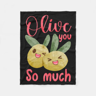 Olive You So Much Funny Food Pun Baby Fleece Blanket