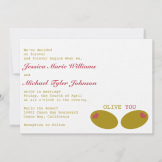 Olive You Wedding Invitation