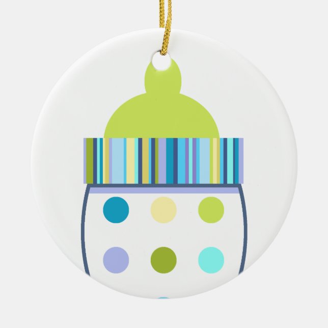 Oliver Baby Bottle Ceramic Tree Decoration (Front)